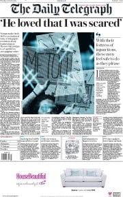 The Daily Telegraph () Newspaper Front Page for 25 October 2018
