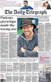 The Daily Telegraph () Newspaper Front Page for 25 January 2016