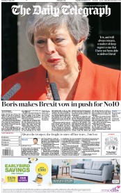 The Daily Telegraph () Newspaper Front Page for 25 May 2019