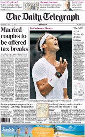 The Daily Telegraph () Newspaper Front Page for 25 June 2013