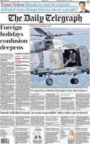 The Daily Telegraph () Newspaper Front Page for 25 June 2021