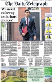 The Daily Telegraph () Newspaper Front Page for 25 September 2020