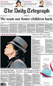 The Daily Telegraph () Newspaper Front Page for 26 November 2012