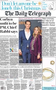The Daily Telegraph () Newspaper Front Page for 26 November 2019
