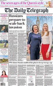 The Daily Telegraph () Newspaper Front Page for 26 March 2022
