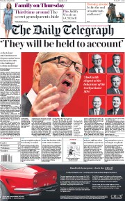 The Daily Telegraph () Newspaper Front Page for 26 April 2018