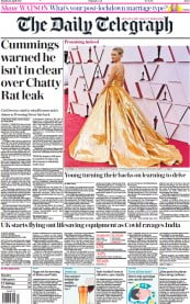 The Daily Telegraph () Newspaper Front Page for 26 April 2021