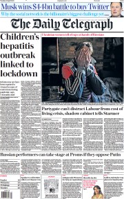 The Daily Telegraph () Newspaper Front Page for 26 April 2022