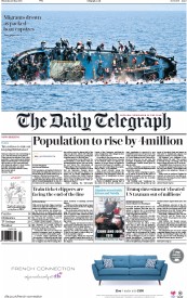 The Daily Telegraph () Newspaper Front Page for 26 May 2016