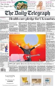 The Daily Telegraph () Newspaper Front Page for 26 June 2017