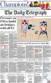 The Daily Telegraph () Newspaper Front Page for 26 June 2020
