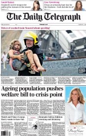 The Daily Telegraph () Newspaper Front Page for 26 July 2013