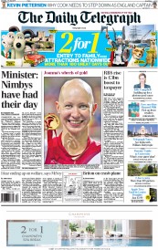 The Daily Telegraph () Newspaper Front Page for 26 July 2014