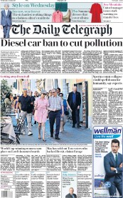 The Daily Telegraph () Newspaper Front Page for 26 July 2017