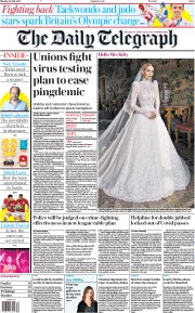 The Daily Telegraph () Newspaper Front Page for 26 July 2021