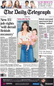 The Daily Telegraph () Newspaper Front Page for 26 August 2011