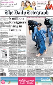 The Daily Telegraph () Newspaper Front Page for 26 August 2015
