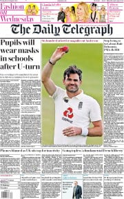The Daily Telegraph () Newspaper Front Page for 26 August 2020