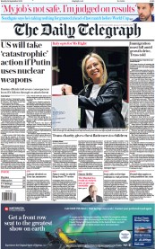 The Daily Telegraph () Newspaper Front Page for 26 September 2022