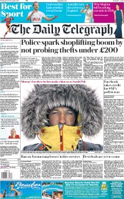 The Daily Telegraph () Newspaper Front Page for 27 December 2017