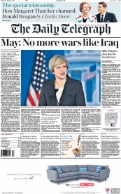 The Daily Telegraph () Newspaper Front Page for 27 January 2017