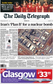 The Daily Telegraph () Newspaper Front Page for 27 February 2013
