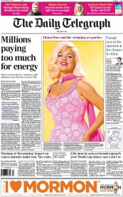 The Daily Telegraph () Newspaper Front Page for 27 March 2014