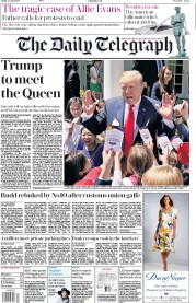The Daily Telegraph () Newspaper Front Page for 27 April 2018