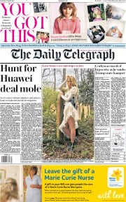 The Daily Telegraph () Newspaper Front Page for 27 April 2019