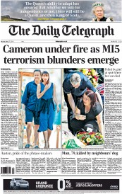 The Daily Telegraph () Newspaper Front Page for 27 May 2013