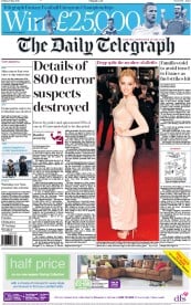 The Daily Telegraph () Newspaper Front Page for 27 May 2016