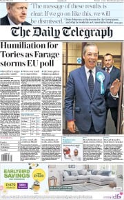 The Daily Telegraph () Newspaper Front Page for 27 May 2019
