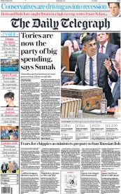 The Daily Telegraph () Newspaper Front Page for 27 May 2022