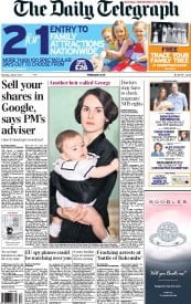 The Daily Telegraph () Newspaper Front Page for 27 July 2013