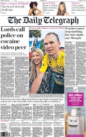 The Daily Telegraph () Newspaper Front Page for 27 July 2015