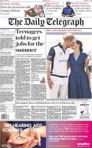 The Daily Telegraph () Newspaper Front Page for 27 July 2018
