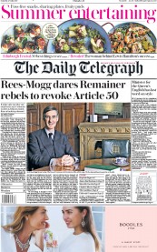 The Daily Telegraph () Newspaper Front Page for 27 July 2019