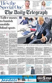 The Daily Telegraph () Newspaper Front Page for 27 August 2019