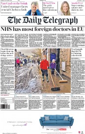 The Daily Telegraph () Newspaper Front Page for 28 December 2015