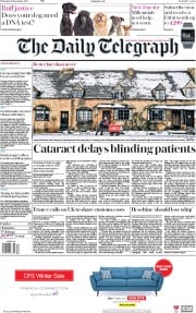 The Daily Telegraph () Newspaper Front Page for 28 December 2017