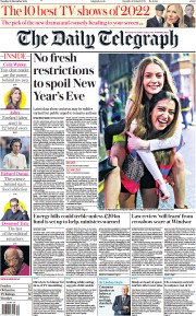The Daily Telegraph () Newspaper Front Page for 28 December 2021