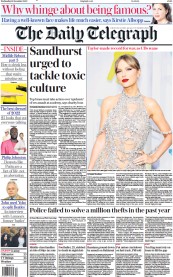 The Daily Telegraph () Newspaper Front Page for 28 December 2022