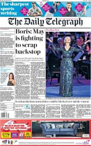 The Daily Telegraph () Newspaper Front Page for 28 January 2019