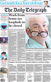 The Daily Telegraph () Newspaper Front Page for 28 January 2022