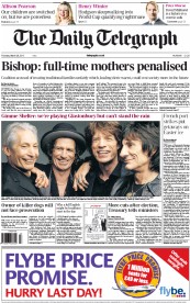 The Daily Telegraph () Newspaper Front Page for 28 March 2013