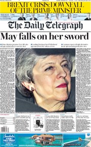 The Daily Telegraph () Newspaper Front Page for 28 March 2019