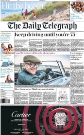 The Daily Telegraph () Newspaper Front Page for 28 May 2016