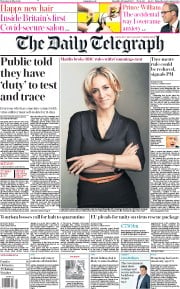 The Daily Telegraph () Newspaper Front Page for 28 May 2020