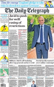 The Daily Telegraph () Newspaper Front Page for 28 June 2021