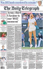 The Daily Telegraph () Newspaper Front Page for 28 June 2022